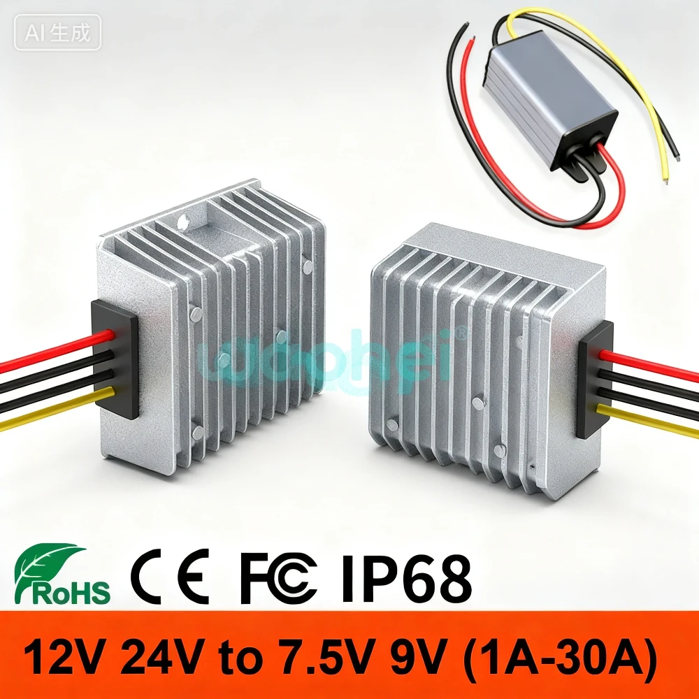 12V 24V to 7.5V 9V 1A - 30A DC to DC Step Down Converter Buck Module Voltage Reducer Power Supply Regulator Module for Car CE