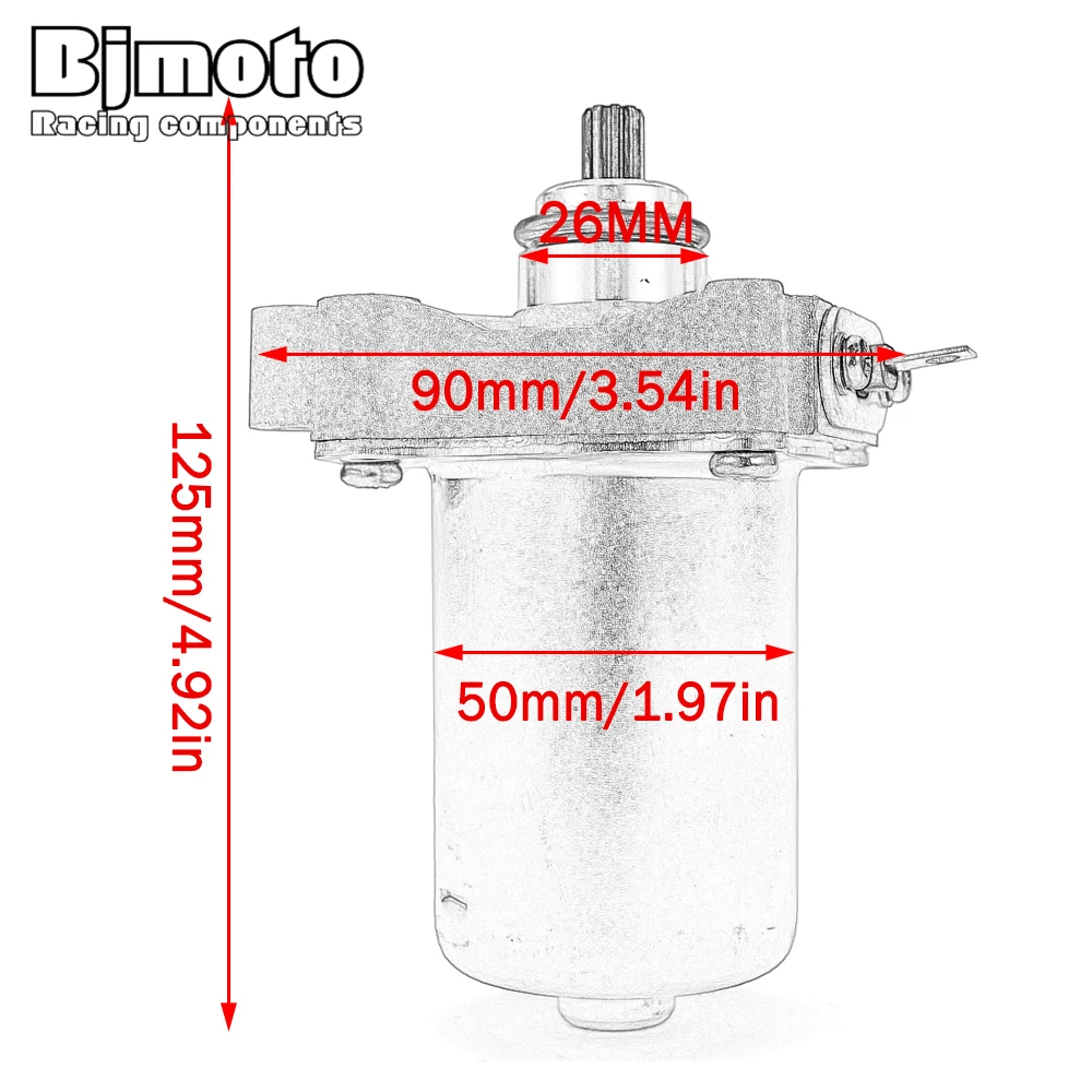 Starter Motor For Aprilia RS50 RX50 MX50 Classic 50 For Honda Katrina for Yamaha TZR50 For Piaggio ZIP Liberty 4T 100 96928R view 6