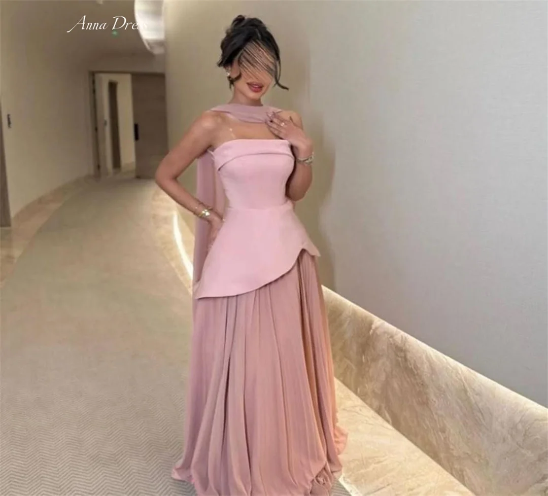 

Anna Pink Luxurious Women's Evening Dresses for Formal Occasions Off the Shoulders Luxury Party Dress Custom Made Line A Special