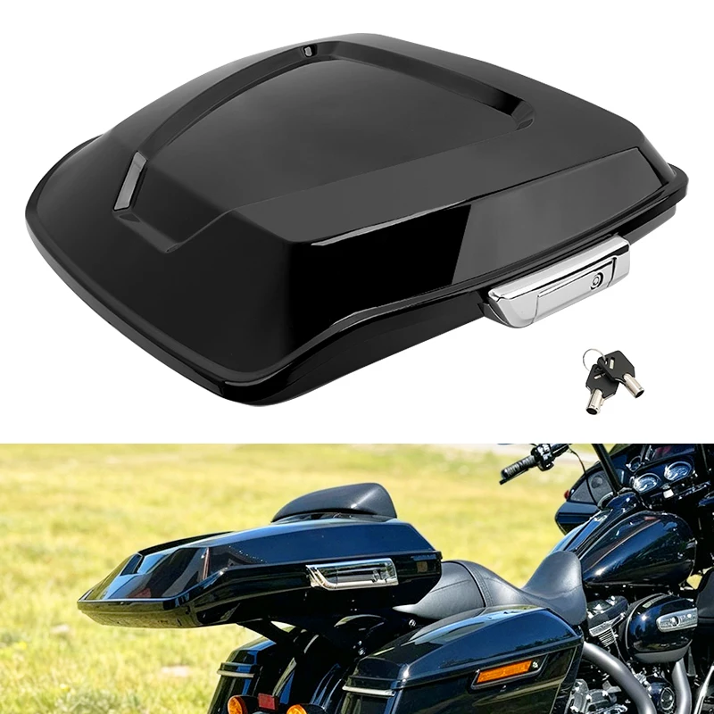 Motorcycle Chopped Razor King Tour Trunk Luggage Box Tail Bags Rear Case For Harley Touring Street Glide Ultra Road King 1997-up