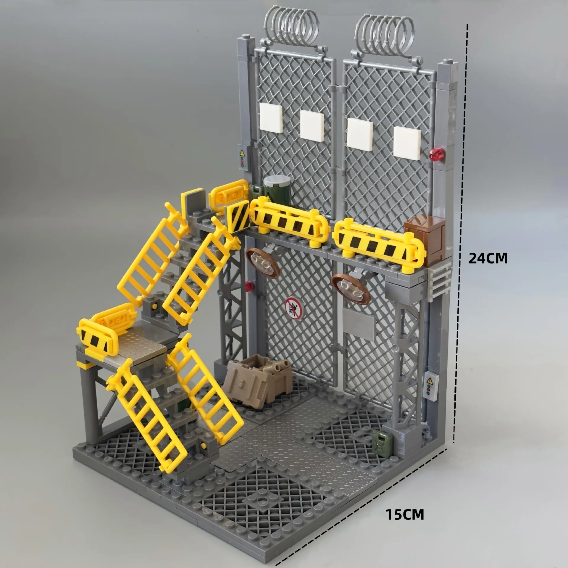 Military Base Gate Movie Scene Weapons Depot SWAT Gun City Soldier Figures Parts Building Blocks MOC Army Bricks Model Toys Gift
