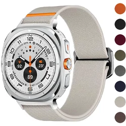 Nylon Strap For Samsung Galaxy Watch Ultra 47mm Elastic Sports Loop Wrist Watch Bracelet Correa For Galaxy Watch 7 Ultra Band