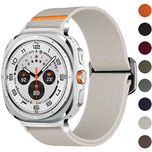 삼성 갤럭시 워치용 나일론 스트랩, 탄성 스포츠 루프, 손목 시계 팔찌, 갤럭시 워치 7 울트라 밴드, 47mm  Best5