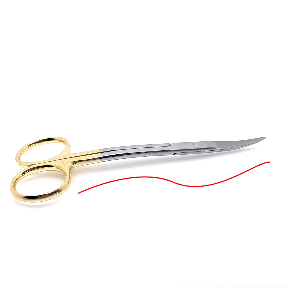 

Dental Surgical S Shape Scissors Gold Handle Ophthalmic Dissecting Tools for Dentist Medical Precision Instruments