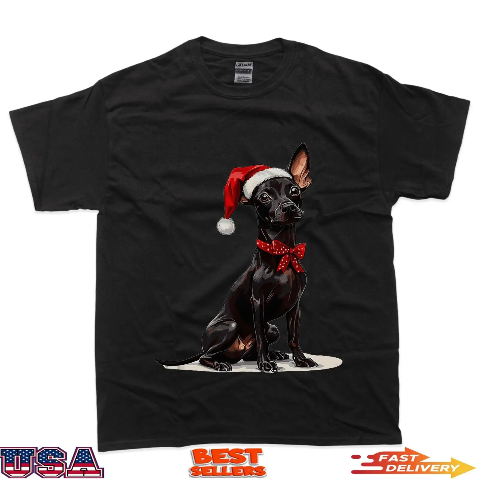 Cute Xoloitzcuintli Dog Christmas Merry X-mas Graphic T-Shirt