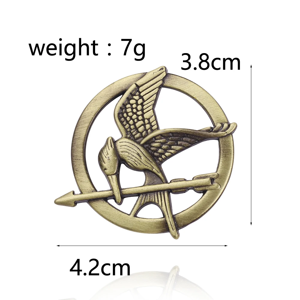 The Hunger Game Movie Brooches Jewelry Mockingjay Metal Button Badges for Handbag Cap Clothing Lapel Pins Accessories Toys Gifts