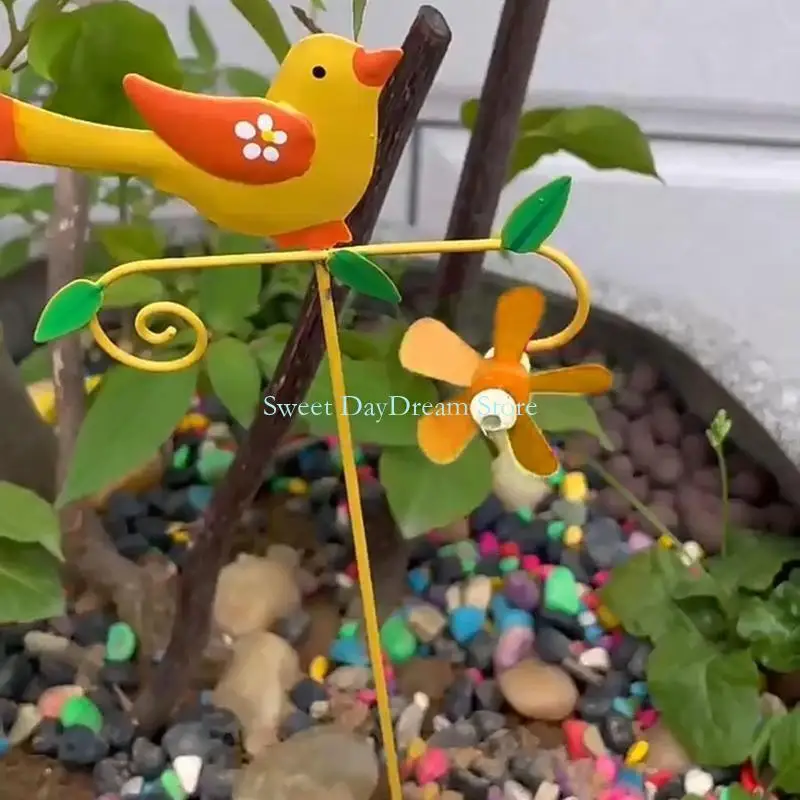 

Y88C 11 Inch Metal Yard Art Garden Stake Decorations Flower Pot Birds Garden Stakes