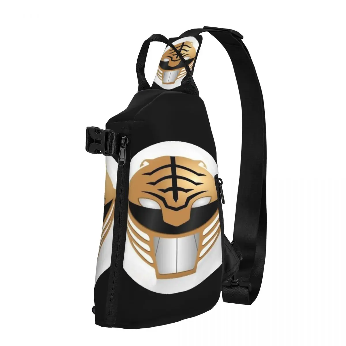 Mighty Morphin Power Ranger - White Chest Bag Men Sling Crossbody Backpack Chest Bag Traveling Hiking Daypack Shoulder Bag