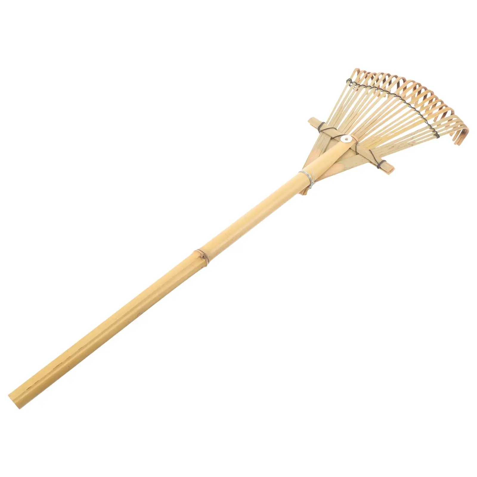 

Bamboo Rake for Gardening Lightweight Small Hand Rakes with Handle Digging Loosening Weeding Planting Tools Lawn Care