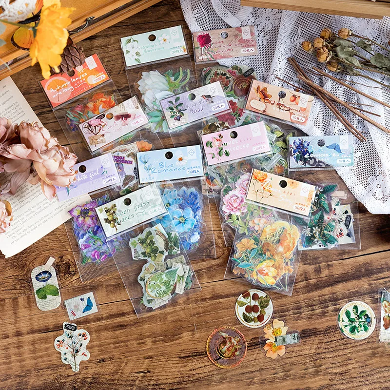 

30 шт. милые канцелярские наклейки, набор трав, дневник, ежедневник, декоративные наклейки, скрапбукинг, рукоделие, наклейки