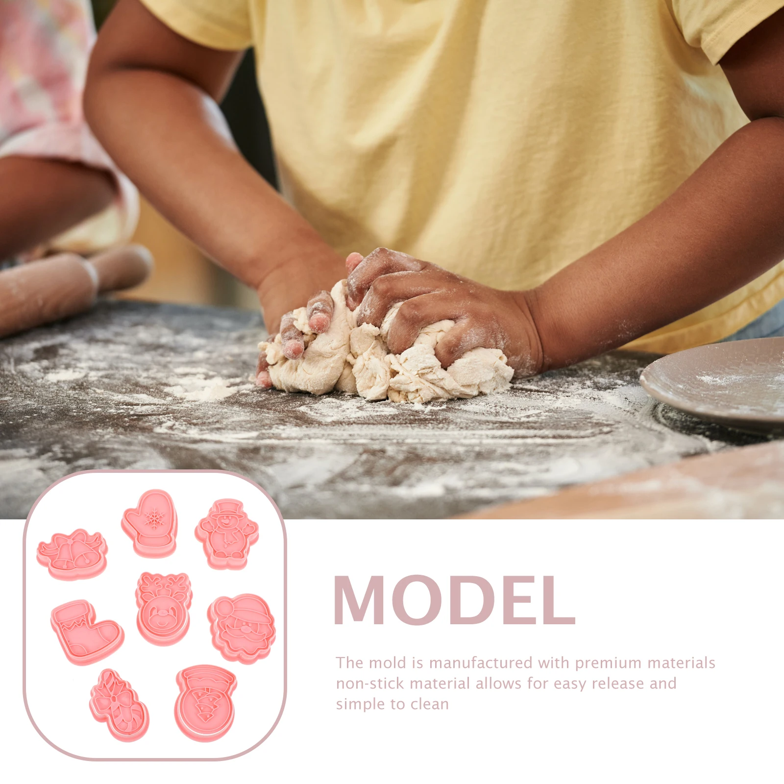 

8 Pcs Baking Cookie Mold Bakery Cake Tray Supplies Kitchenware Molds Christmas Cookies Cartoon Biscuit Mould Embossing Moulds