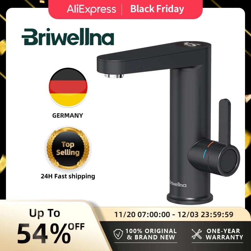 Briwellna Electric Water Heater Hot Water Faucet 2 in 1 Basin Tap Tankless Geyser 220V Instant Water Heater Faucet For Home