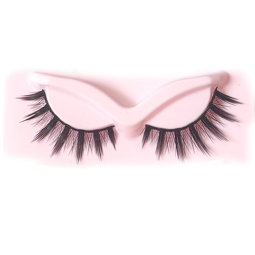 5 Paar Make-up-falsche Wimpern, schwarzes hartes Band, flauschige Wimpern, lang, dick, handgefertigt, Kosmetik, natürliche Wimpern, kleiner Teufel