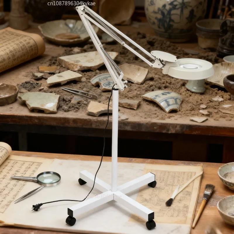 

Cultural Relics Restoration Laboratory High Definition Movable Floor Magnifying Glass Lamp Bracket Stepless Dimming Brightness