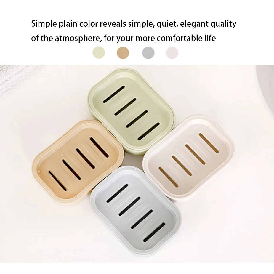 1Pcs Portable Soap Dishes Double-layer Plastic Soap Box Household Bathroom Drain Soap Tray Bathroom Soap Box With Cover