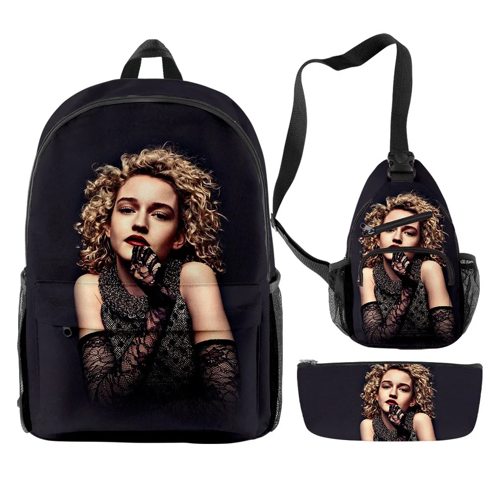 Hip Hop Popular Funny Julia Garner 3D Print 3pcs/Set pupil School Bags Travel Laptop Backpack Chest Bag Pencil Case