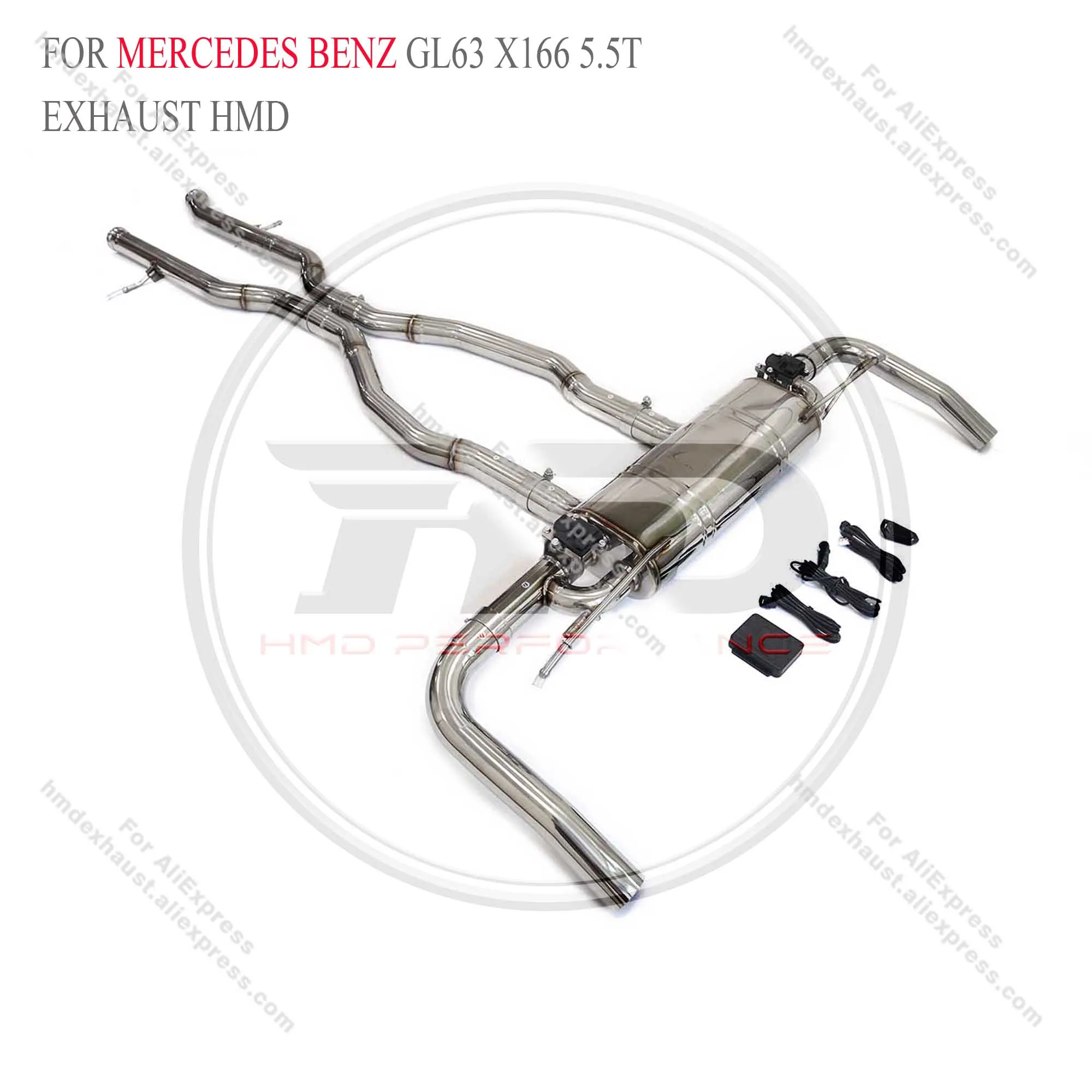 HMD Exhaust System Performance Catback for Mercedes benz GL63 X166 5.5T with valve