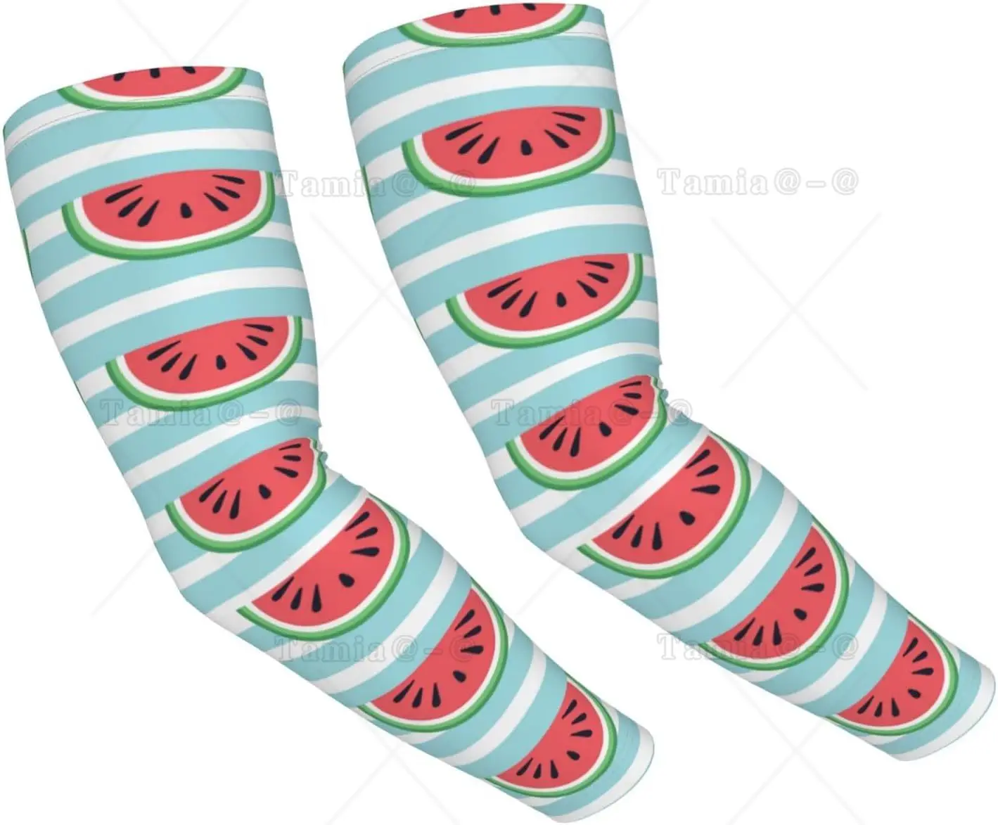

Gardening Sleeves Blue Striped Watermelon Arm Sleeves for Men Women Breathable to Cover Arms Sun Protection