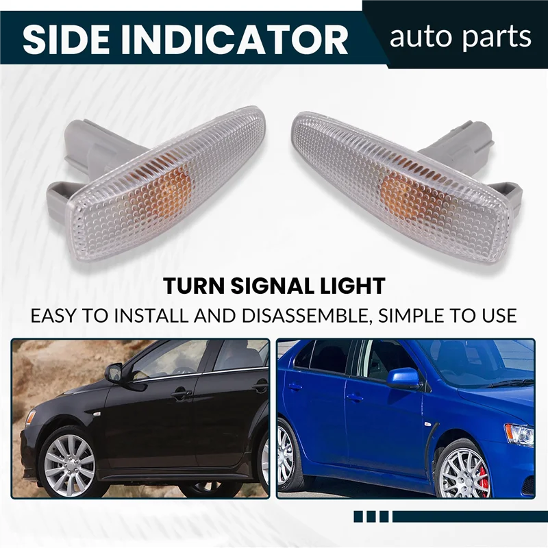 A21F-Side Indicator Turn Signal Light Pair For Mitsubishi Lancer Mirage RVR 2008-2017 8351A047