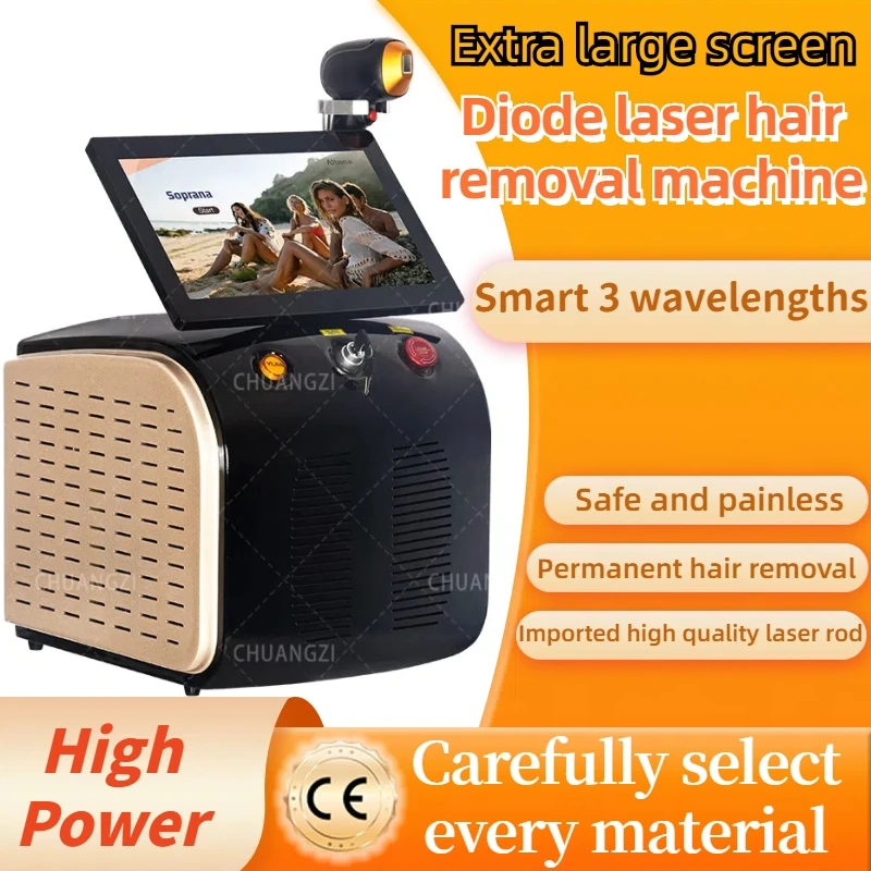 

Diode Laser Hair Removal, Painless and Long-lasting 755 808 1064 Three Wavelength - Perfect Hair Removal for Women and Salons