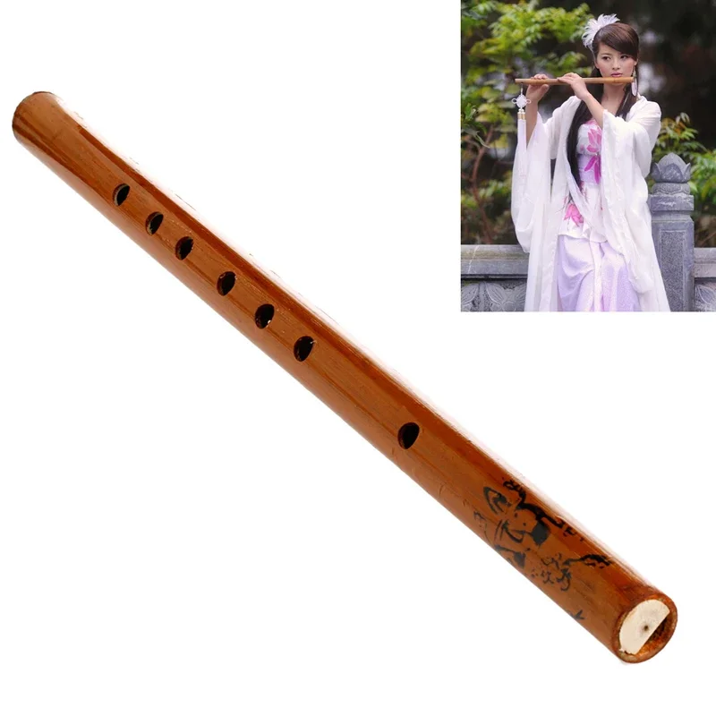 Traditional 6 Hole Bamboo Flute Clarinet Student Musical Instrument Color