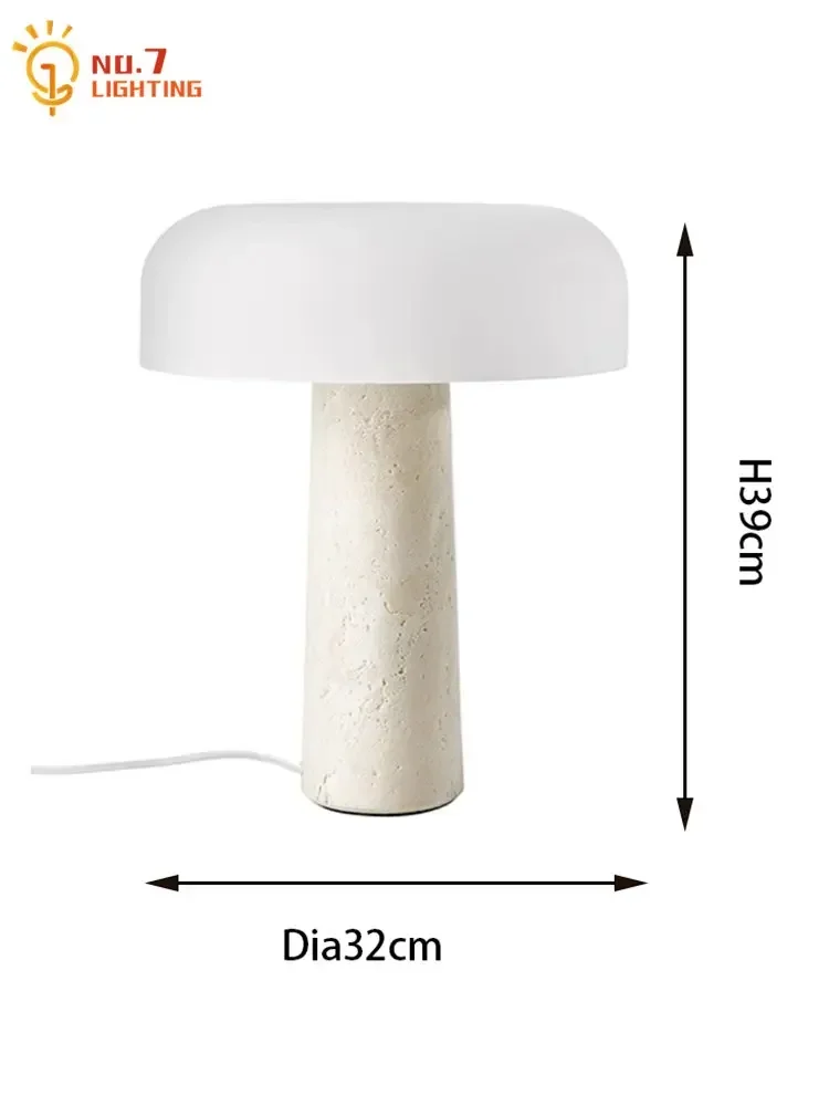 Imagem -05 - Mushroom Led Table Lamp com Pedra de Mármore Interior Desk Lights Design Nórdico Luxo Decoração de Natal Sala de Estar Sofá Cabeceira