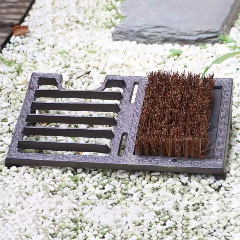 

Cast Iron Boot Brush And Scraper Rustic Brown Heavy Duty Wrought Iron Outdoor Entryway Doormat Shoe Scraper Dirt Cleaner Brush