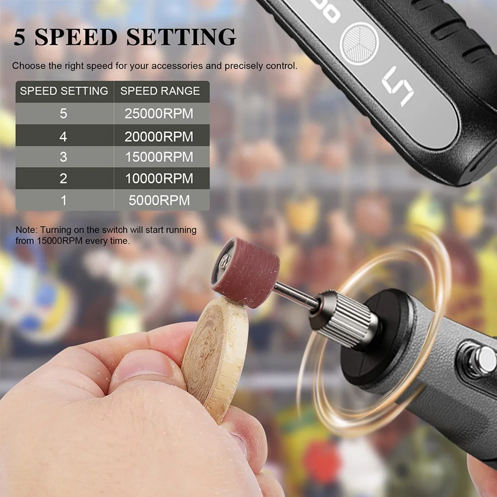 25000 دورة في الدقيقة أداة دوارة لاسلكية متعددة قلم نقش صغير مثقاب كهربائي USB لاسلكي مع ملحقات مجموعة ذاتية الصنع متوافقة مع دريمل