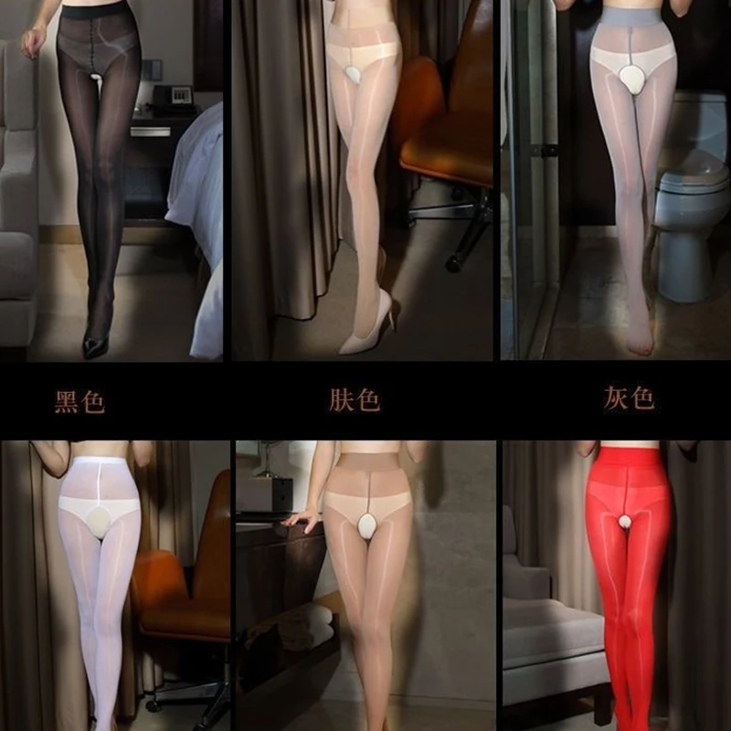 2023 Chống Trầy Xước Mỏng Bóng Sáng Bóng Quần Legging Gợi Cảm Disco Cổ Long Lanh Nữ Thấy Thông Qua Đảng Câu Lạc Bộ Vớ