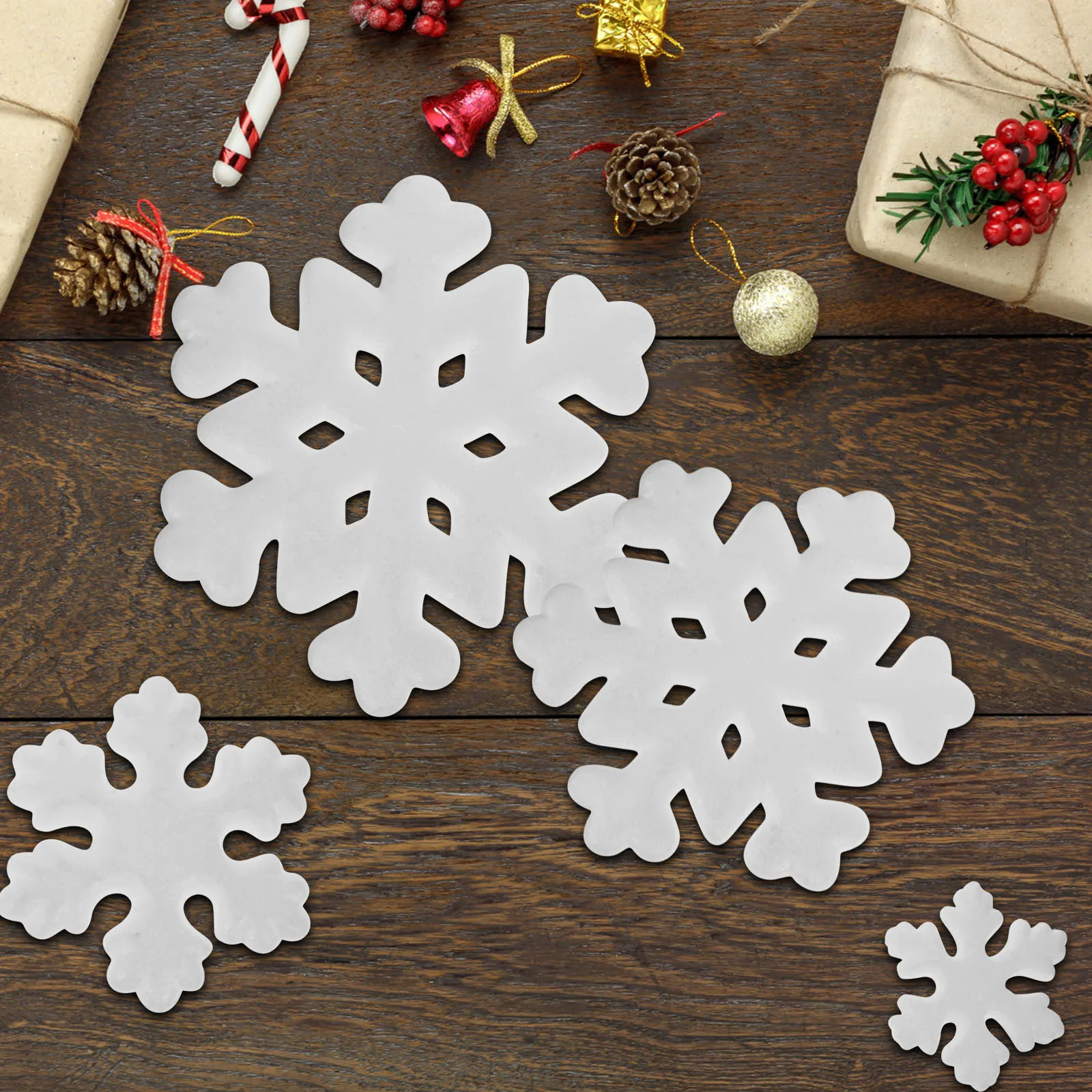 

22 Pcs Snowflake Decorations 7 5cmx8 12 5cmx8 15cmx3 20cmx3 Xmas Tree Hanging naments DIY Accessories Reusable Festive Christmas