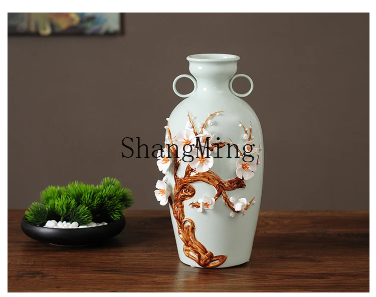 ZYY New Chinese Ceramic Lamei Vase Bogu Frame Entrance Home Decoration Ornament