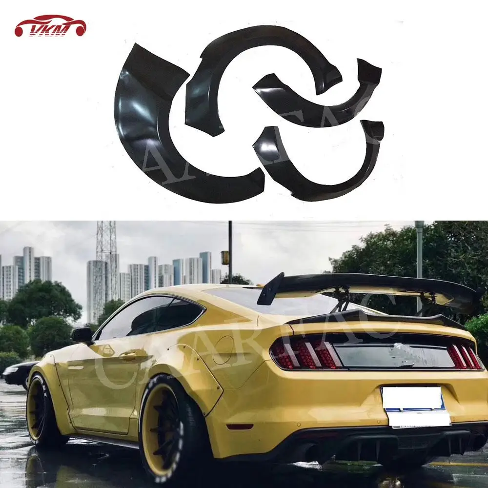 Car Wide Wheel Eyebrow Fender Mud Flaps for Ford Mustang Coupe 2015- 2017 FRP Body Kit Mudguards Covers Accessories