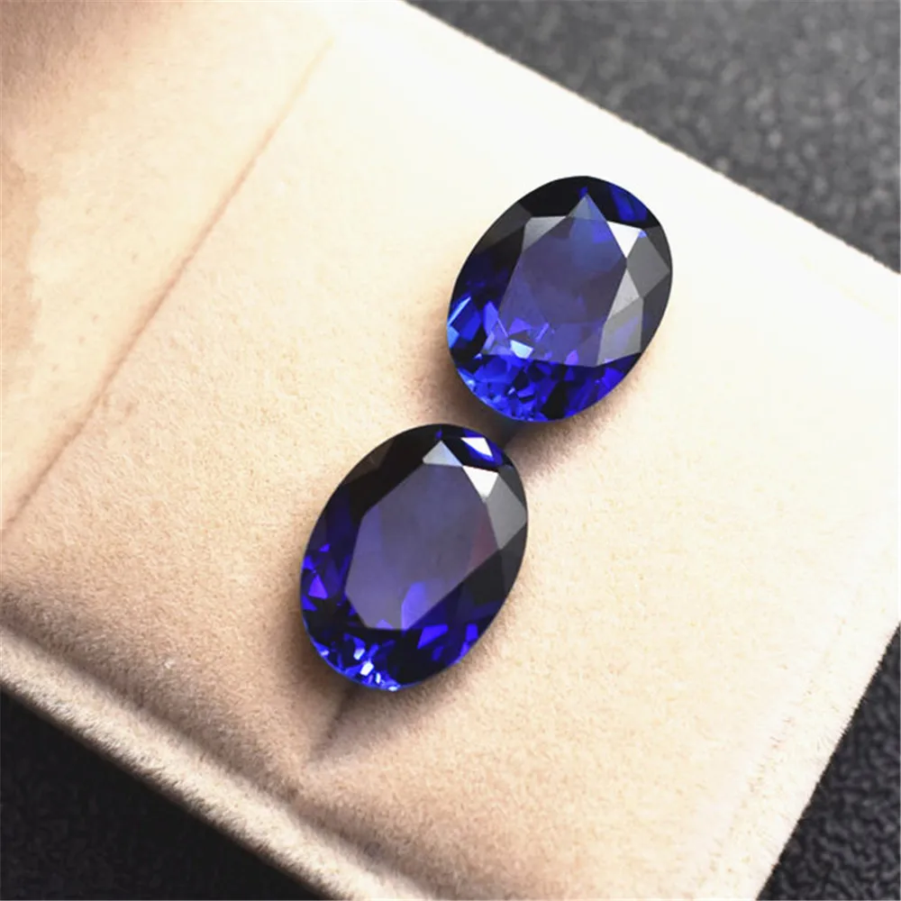 High Quality Sapphire Mohs Hardness 9 Oval Faceted Gemstone Grade AAA Cutting Egg Shape Royal Blue Sapphire Gem SP005