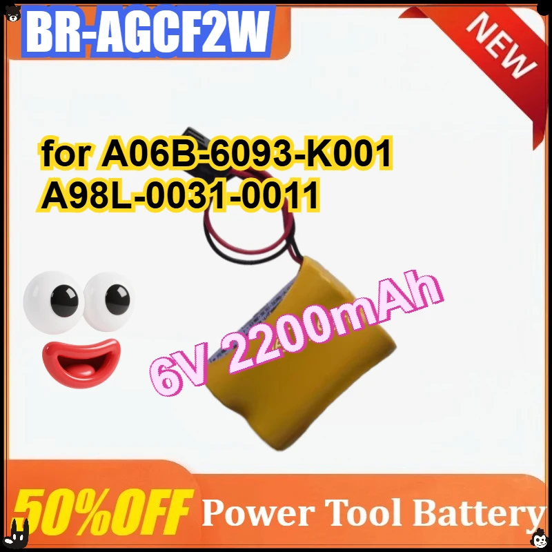 

New BR-AGCF2W 6V 2200mAh Battery Packs for A06B-6093-K001 A98L-0031-0011 Disposable Lithium Battery Accessories CNC Parts