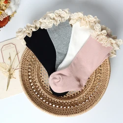New Baby Girls Socks Long Knee High Ruffle Sock Kids Soft Cotton Toddlers Socks For 0-5 Years Children's Princess Socks