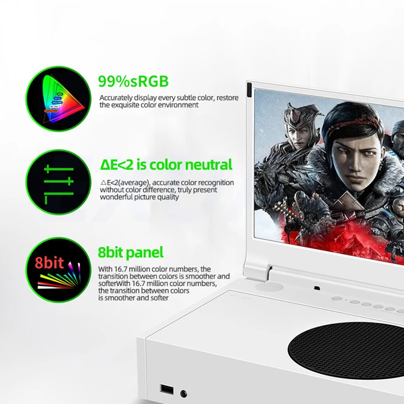 G-STORY 15,6-calowy monitor przenośny xbox serii S 1000:1 dedykowany ekran zewnętrzny typu „wszystko w jednym” 99% RGB 60 Hz 300 cd/m2