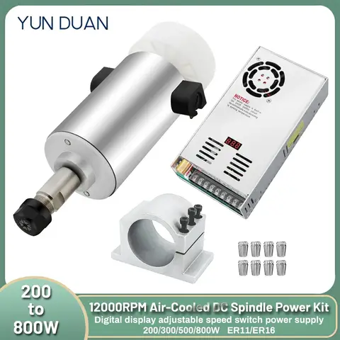 절삭기 트리밍 모터, 짧은 샤프트, 마무리 모터, 목공 액세서리, 0.55kw, 220V, 380V, 12000rpm 21 공랭식 스핀들 모터 키트, DIY 타각기 원목 PCB 아크릴 드릴링용, DC24-110V 20000RPM ER11/ER16, 200-800W