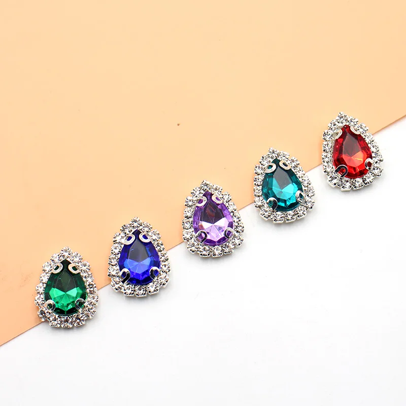 10 / lot 15* 20mm metal rhinestone button decoration Diy wedding invitation decoration brooch hair flower center accessories