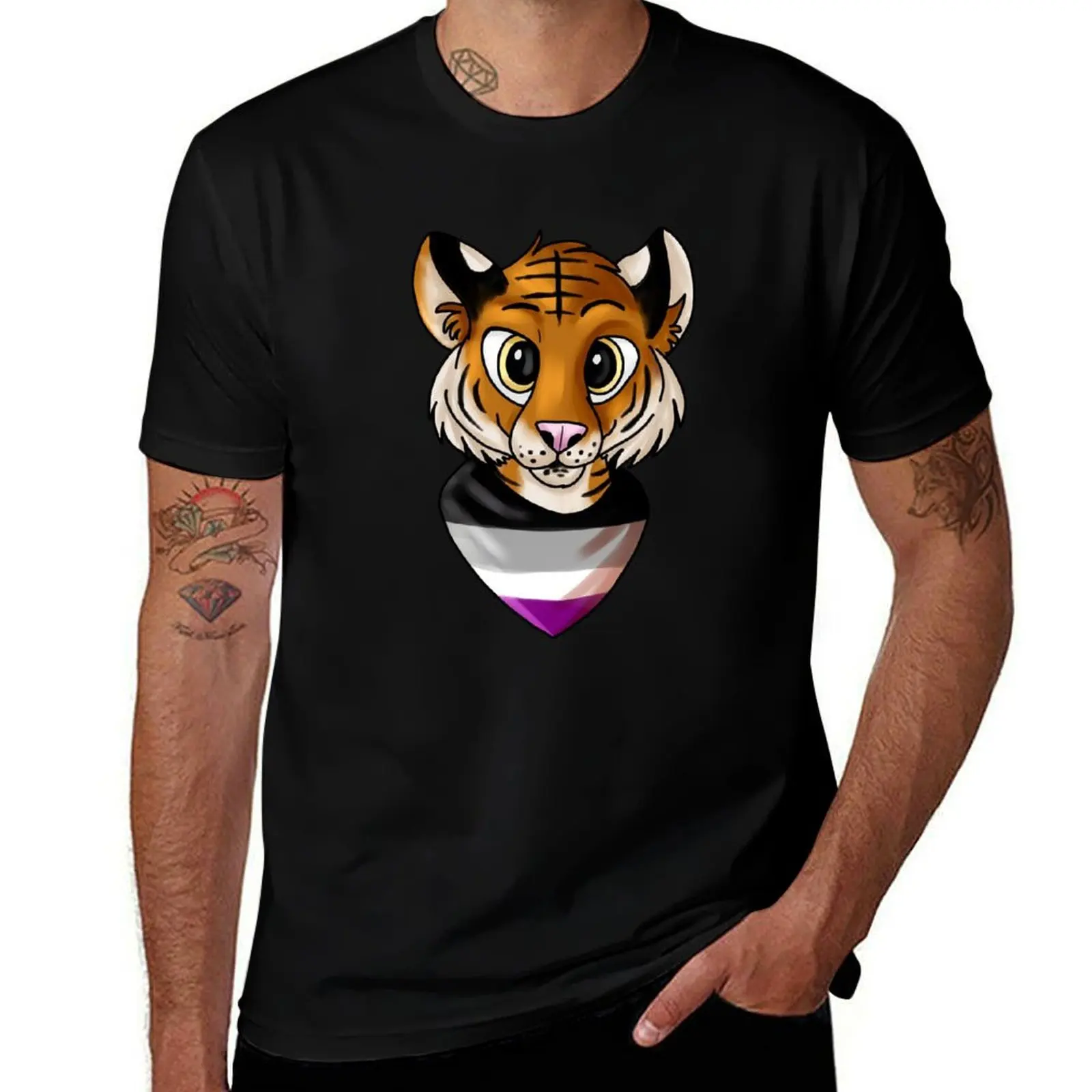Pride Tiger - Asexual T-Shirt Plus Size Basic Cotton T-Shirt