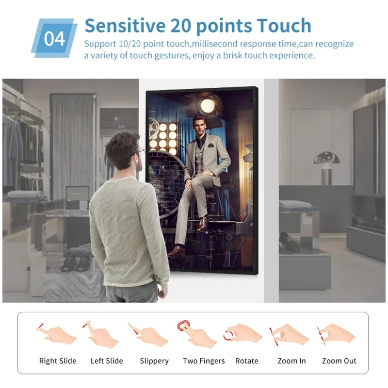 แผงจอ LCD แบบแบนระบบสัมผัสอัจฉริยะขนาด32 "42" 49 "55" 65 "นิ้วสำหรับโรงแรมและโฆษณา