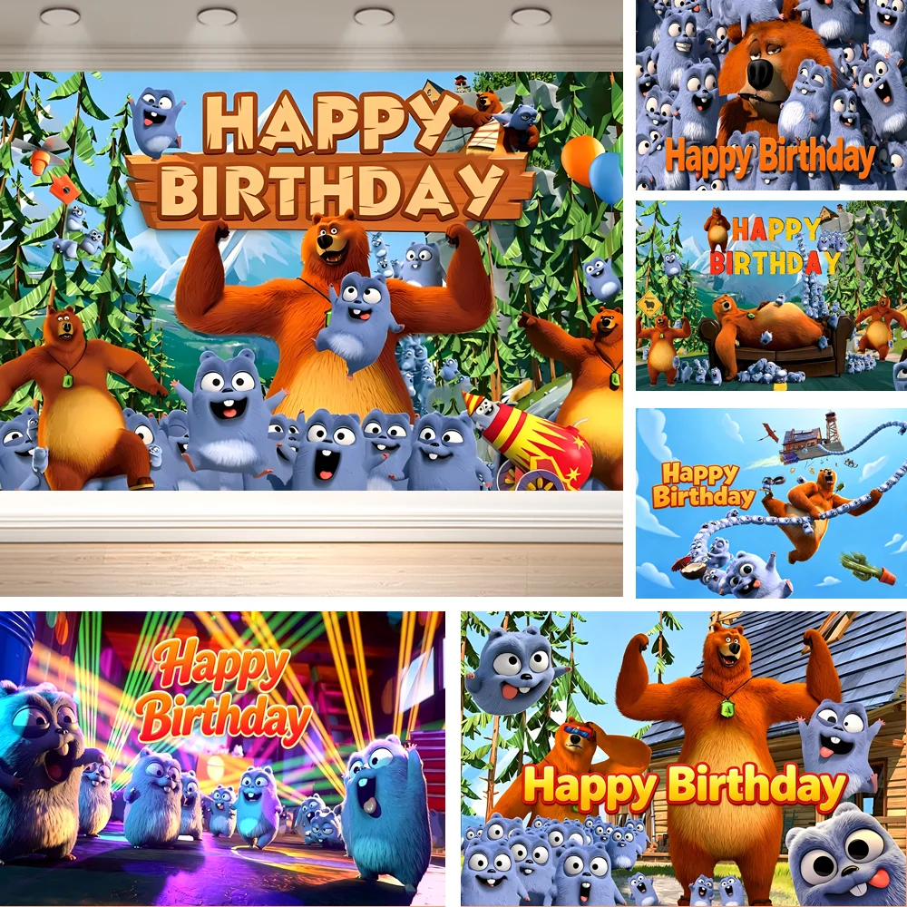 Dewprint G-Grizzy and the L-Lemmings Birthday Party Backdrop Animal Themed Photography Background Birthday Decor Banner Supplies