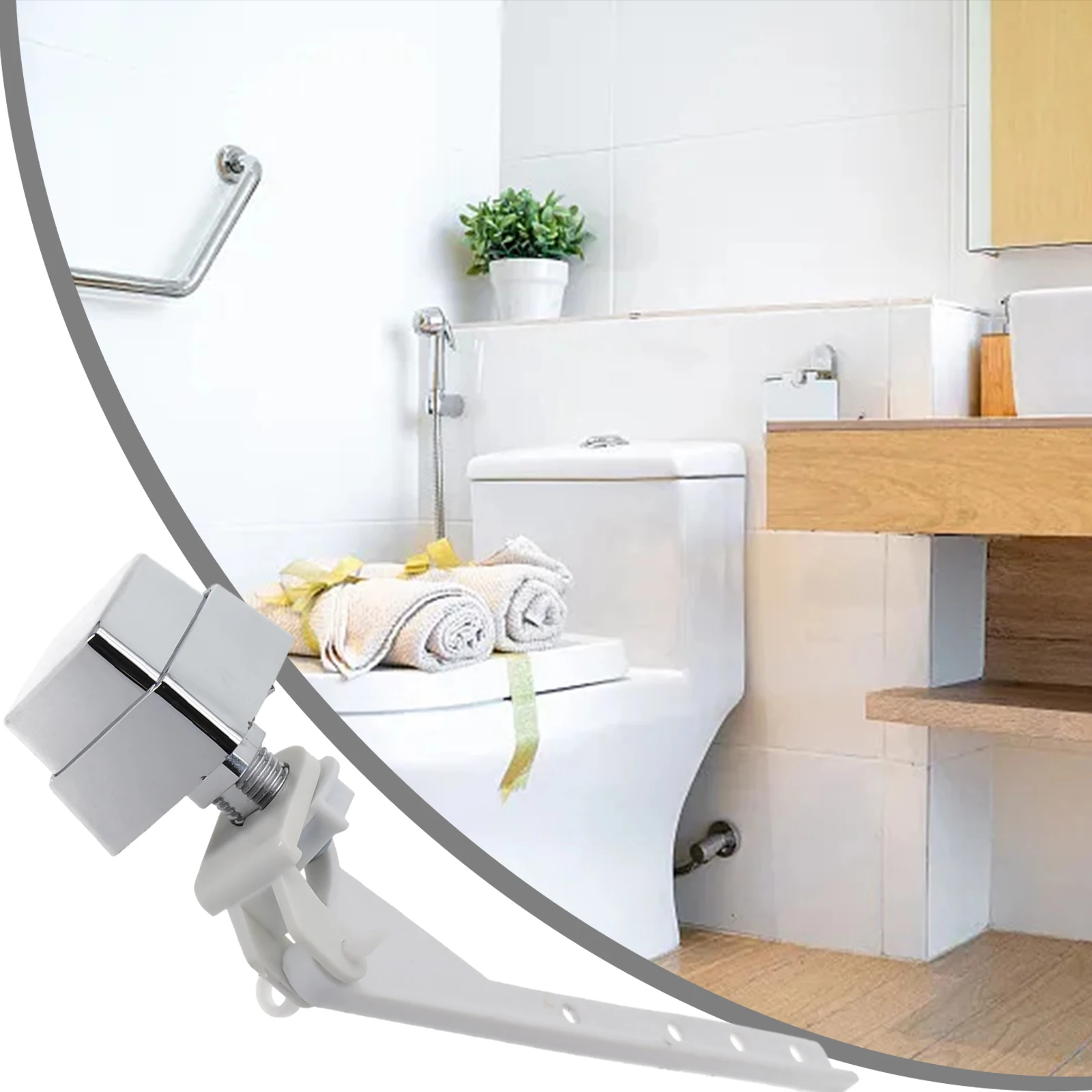 Side Mount Toilet Tank Flush Lever Replacement with Chrome Plated Finish and Flexible 3-Hole Installation Design