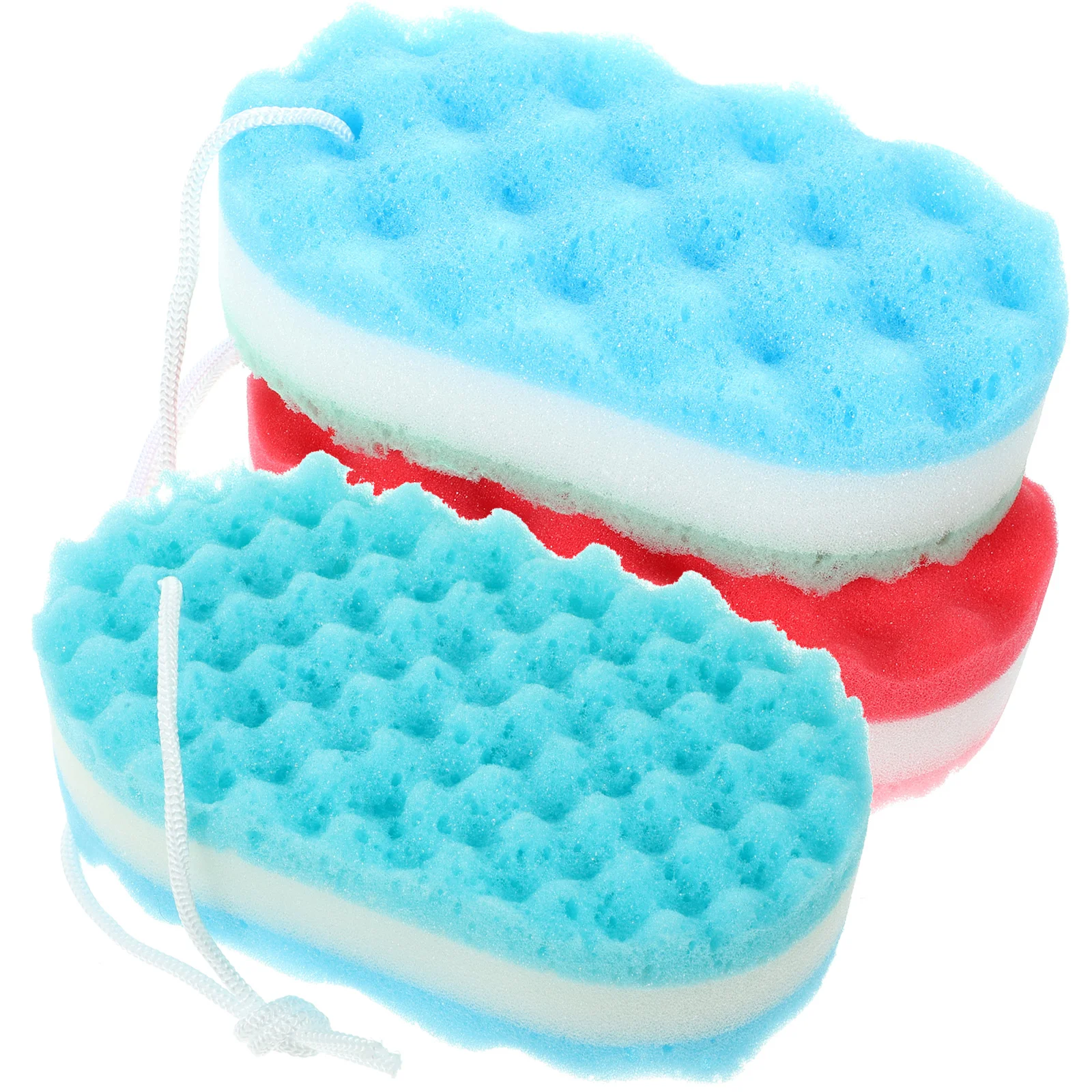 

9 Pcs Bath Sponge Foaming Bathing Sponges Body Scrubbers Wear-resistant Shower Household Wave Seaweed Filter Cotton Comfortable