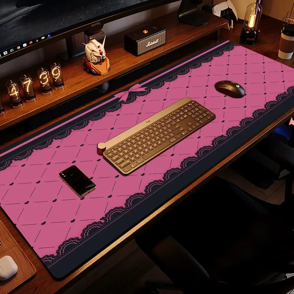 Lace Bow Lolita Style Playmat Large Size Mousepad Table Mat For Bedroom Learning Laptop Office Desktop Games Keyboard Mat
