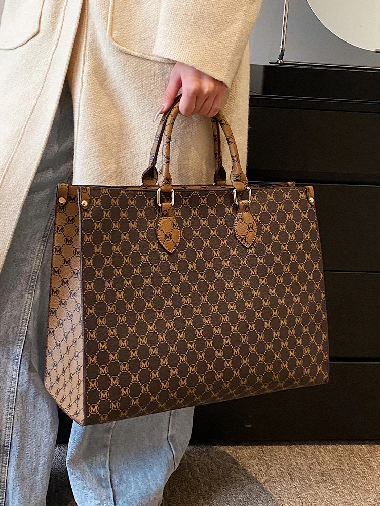 Große pu Leder Einkaufstaschen für Frauen Trend Design Pendler Arbeit a4 Schulter Seiten tasche Büro Damen Handtaschen