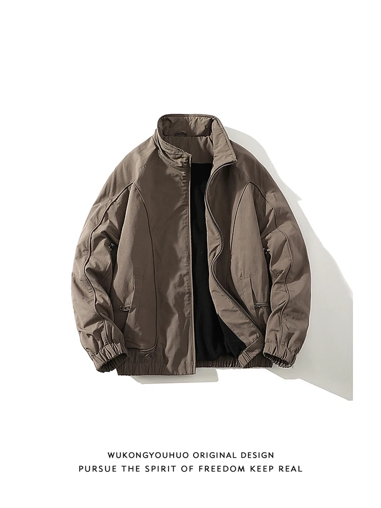 

Теплая хлопковая куртка с воротником-стойкой и подкладкой для мужчин, в стиле ретро-американский, зимняя, модная, брендовая, для пар