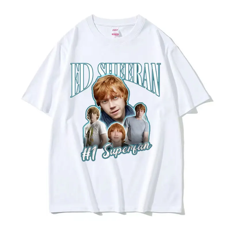 Funny Ed Sheeran Number One Superfan Meme T Shirt Men Fashion Retro Short Sleeve T-shirt Unisex Gothic Casual 100% Cotton Tshirt