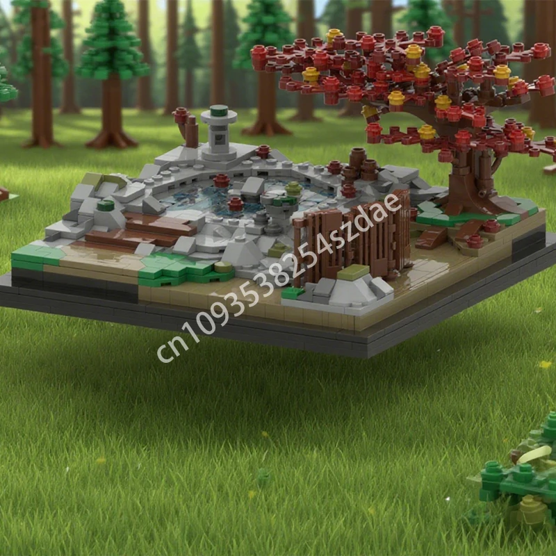 610 Stück MOC Onsen Architektur-Bausteine, praktische Fähigkeiten, pädagogischer Sammler, Weltraum-Fantasie, Weihnachtsspielzeug, Geschenk