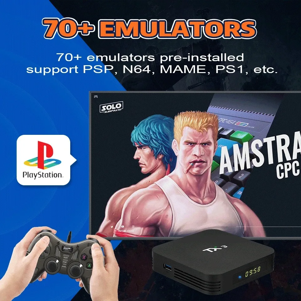 Console de jeu vidéo rétro Hyper Base R1, avec plus de 116,000 jeux, pour PSP/PS1/PS2/MAME/N64, Android TV Box, émulateur, 5G, WIFI, 4K