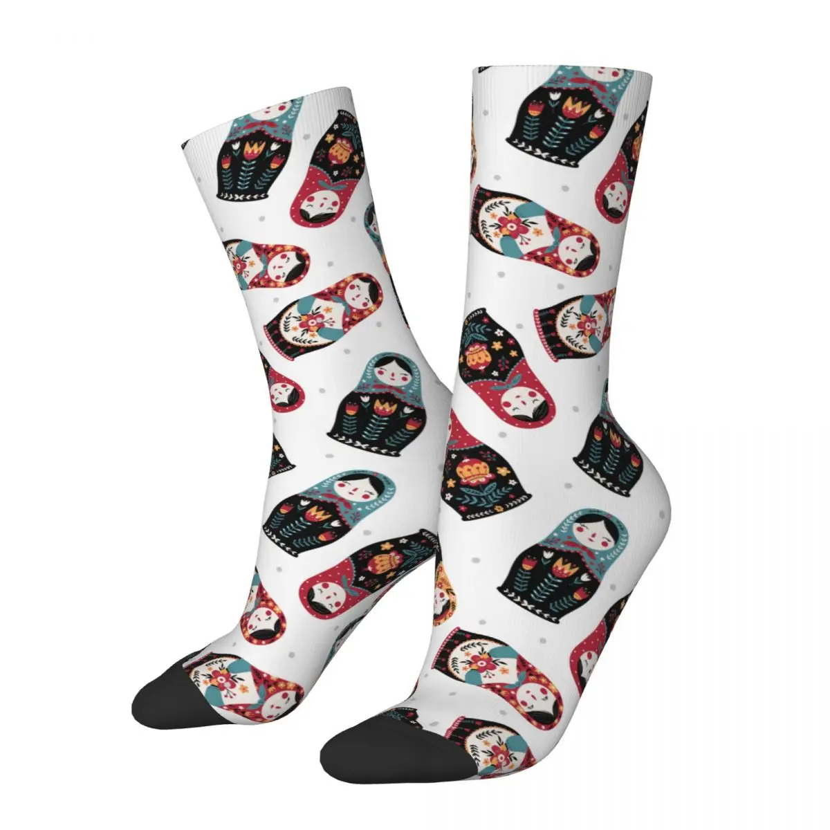 Colorful Russian Dolls Crazy Men's Socks Unisex Matryoshka Russian Doll Harajuku Seamless Printed Funny Crew Sock Boys Gift